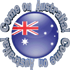Messagi Inglese Come on Australia Map - Flag 