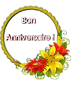 Mensajes Francés Bon Anniversaire Floral 018 