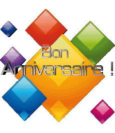 Messages French Bon Anniversaire Abstrait - Géométrique Transparent Background 014 