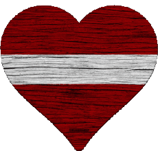 Flags Europe Latvia Heart 