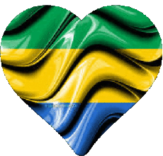 Drapeaux Afrique Gabon Coeur 