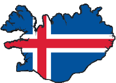 Fahnen Europa Island Karte 