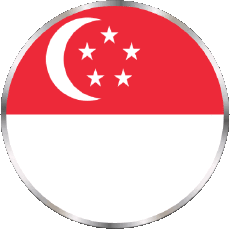 Drapeaux Asie Singapour Rond 