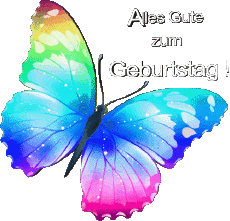 Nachrichten Deutsche Alles Gute zum Geburtstag Schmetterlinge Transparenter Hintergrund 005 