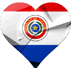 Drapeaux Amériques Paraguay Coeur 