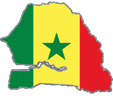 Bandiere Africa Senegal Carta Geografica 