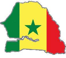 Drapeaux Afrique Sénégal Carte 