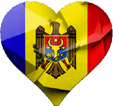 Drapeaux Europe Moldavie Coeur 