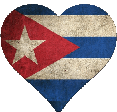 Drapeaux Amériques Cuba Coeur 