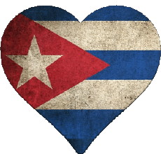 Flags America Cuba Heart 