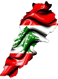 Flags Asia Lebanon Map 