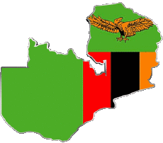 Fahnen Afrika Sambia Karte 