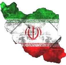 Drapeaux Asie Iran Carte 