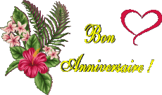 Mensajes Francés Bon Anniversaire Floral 007 