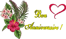 Nachrichten Französisch Bon Anniversaire Floral Transparenter Hintergrund 007 