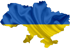 Fahnen Europa Ukraine Karte 