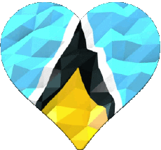 Bandiere America Santa Lucia Cuore 