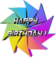 Messagi Inglese Happy Birthday Abstract - Geometric Sfondo trasparente 016 