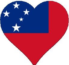 Drapeaux Océanie Samoa Coeur 