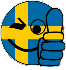 Flags Europe Sweden Smiley - OK 