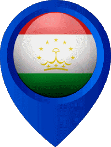 Flags Asia Tajikistan Location Pin 