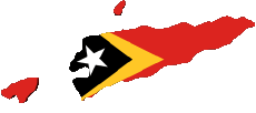 Fahnen Asien Osttimor Karte 