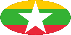 Fahnen Asien Birma Verschiedene 