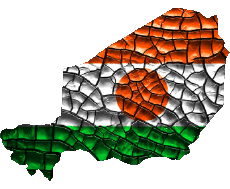 Fahnen Afrika Niger Karte 