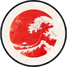 Drapeaux Asie Japon Rond 