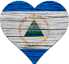 Drapeaux Amériques Nicaragua Coeur 