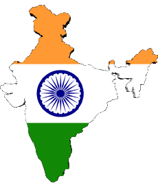 Drapeaux Asie Inde Carte 