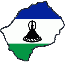 Fahnen Afrika Lesotho Karte 