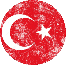 Drapeaux Asie Turquie Rond 