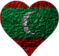 Flags Asia Maldives Heart 