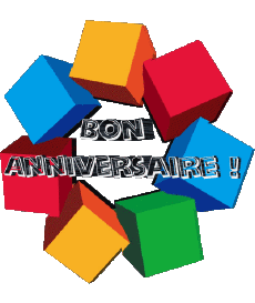 Nachrichten Französisch Bon Anniversaire Abstrait - Géométrique Transparenter Hintergrund 004 