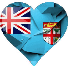 Drapeaux Océanie Fidji Coeur 