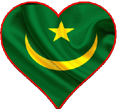 Banderas África Mauritania Corazón 