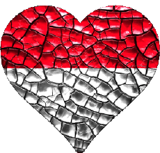 Bandiere Asia Indonesia Cuore 