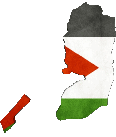 Flags Asia Palestine Map 