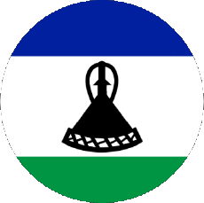 Drapeaux Afrique Lesotho Rond 