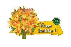 Messages English Happy Birthday Floral Transparent Background 008 