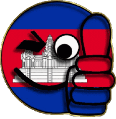 Fahnen Asien Kambodscha Smiley - OK 