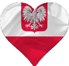 Drapeaux Europe Pologne Coeur 
