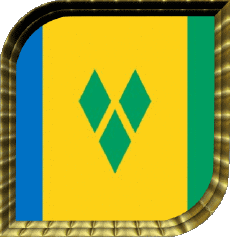 Drapeaux Amériques Saint Vincent et les Grenadines Carré 