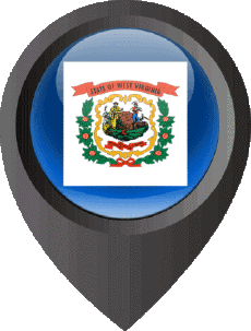 Banderas América U.S.A - Estados Virginia Occidental Marcador de ubicación 