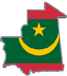 Flags Africa Mauritania Map 