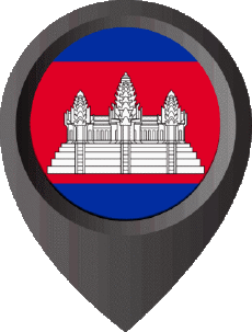 Fahnen Asien Kambodscha Standort-Pin 