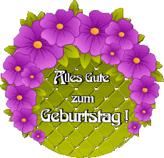 Nachrichten Deutsche Alles Gute zum Geburtstag Blumen Transparenter Hintergrund 019 