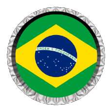 Fahnen Amerika Brasilien Rund - Ringe 