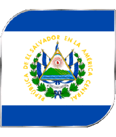 Drapeaux Amériques Salvador Carré 